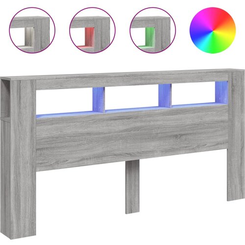 Maison Chic led posteljno vzglavje - vzglavna omarica - nočna omarica siva sonoma 200x18,5x103,5 cm inž. les, (21712715) Cene