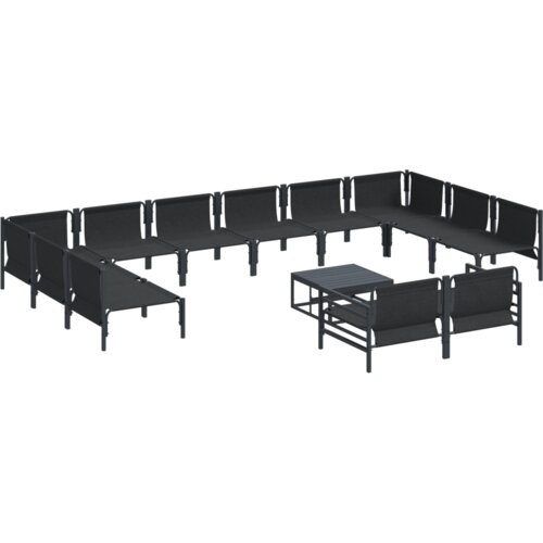 VidaXL Vrtna sedežna garnitura 13 pcs Antracitna Jeklo Slike