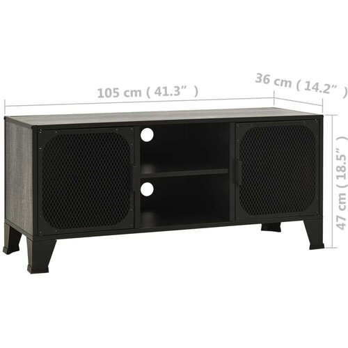 vidaXL TV omarica siva 105x36x47 cm kovina in MDF Cene