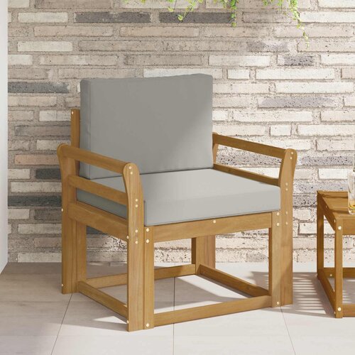  2 Komad Set vanjskih sofa Poliester Bijela i svijetlosiva Slike