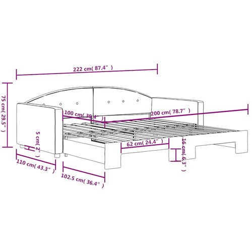  Dnevni krevet na razvlačenje plavi 100 x 200 cm bar&amp;scaron;unasti Slike