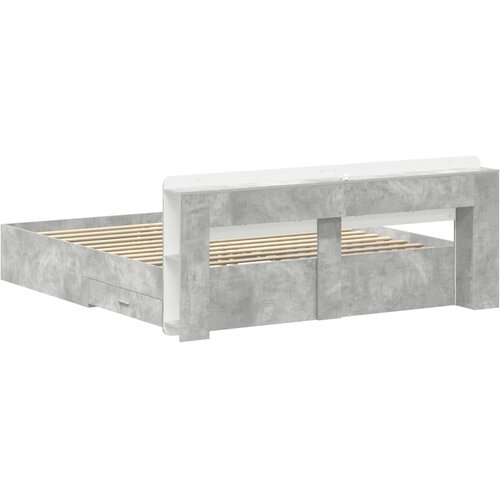  Okvir kreveta s pohranom Betonska siva 200 x 200 cm Slike