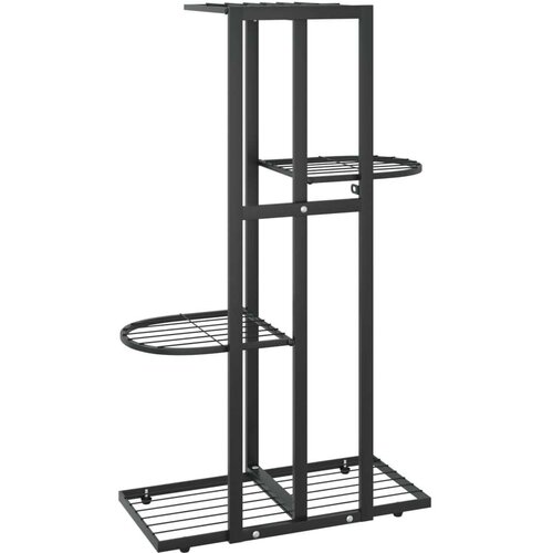 VidaXL Stojalo za rože 4-nadstropno 43x22x76 cm črna kovina Slike
