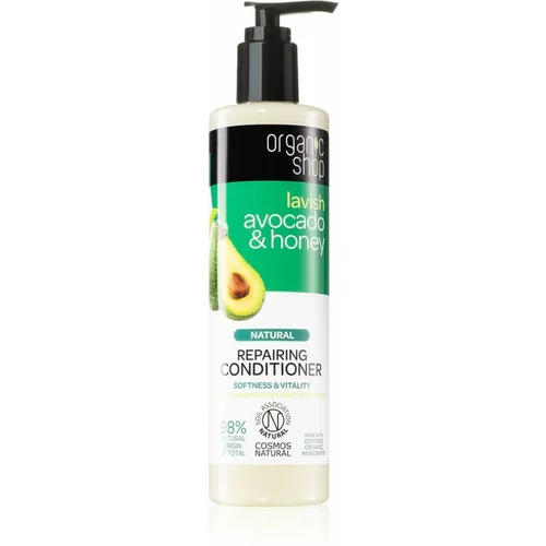 Organic Shop Natural Avocado & Honey regeneracijski balzam za suhe in poškodovane lase 280 ml