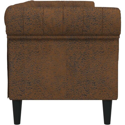 vidaXL Kavč trosed Chesterfield rjava tkanina Cene