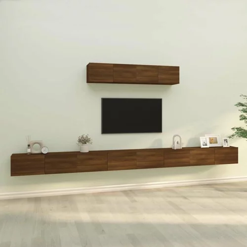  6-dijelni set TV ormarića boja smeđeg hrasta konstruirano drvo