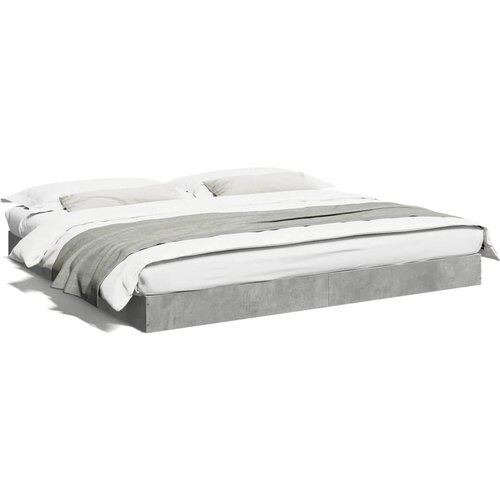 VidaXL Posteljni okvir betonsko siv 180x200 cm inženirski les Slike