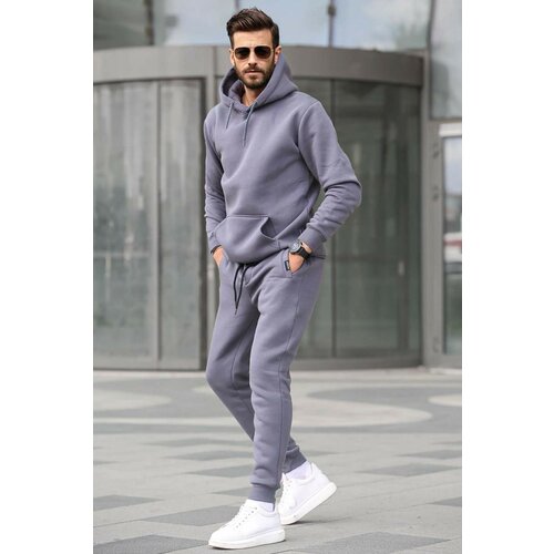 Madmext Sports Sweatsuit Set - Gray - Relaxed fit Cene