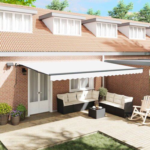  Skrovita tenda S LED lampica Bijelo 500 &times;350 cm tkanina Cijene