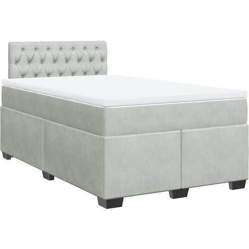 Maison Chic Box spring postelja - Vzmetna postelja z vzmetnico svetlo siva 120x200 cm žamet SL23279, (21891281) Cene