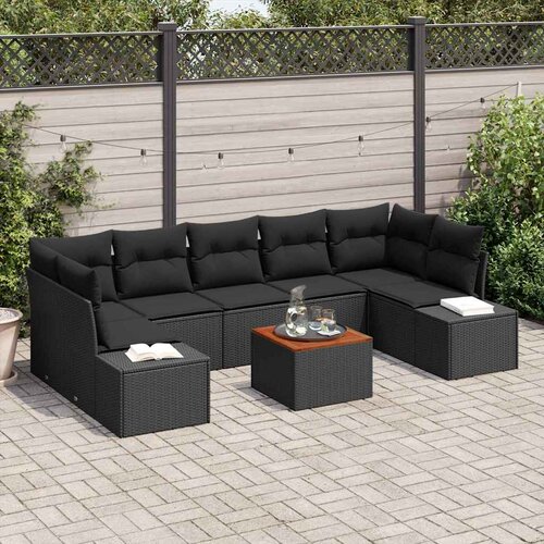  Sjedeća garnitura za vrt 8 kom. Crna poliratan 289 x 154 x 69 cm Cijene