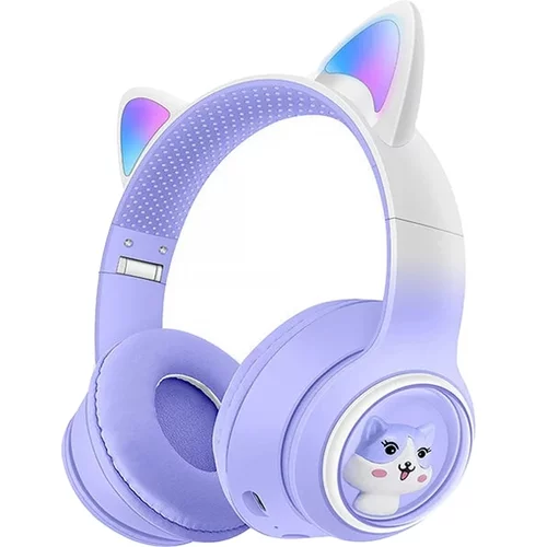 Hitelektro aku. LED RGB brezžične igralne slušalke z mačjimi ušesi + mikrofon AKZ02
