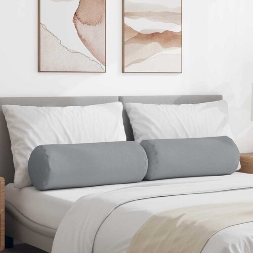 vidaXL Blazine 2 pcs Svetlo siva Ø 25 x 70 cm blago Cene