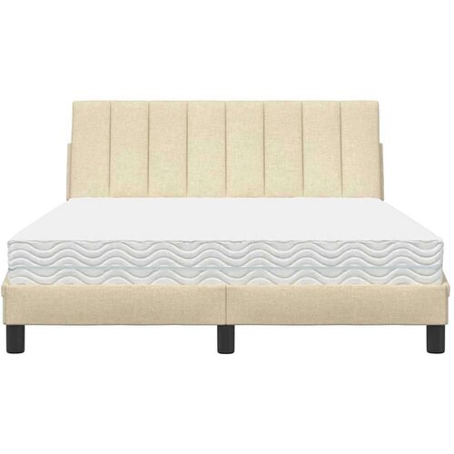 vidaXL Postelja z vzmetnico krem 120x200 cm blago Cene