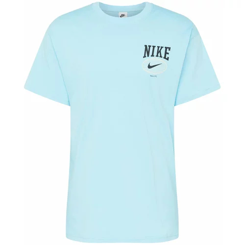 Nike Sportswear Majica svetlo modra / črna