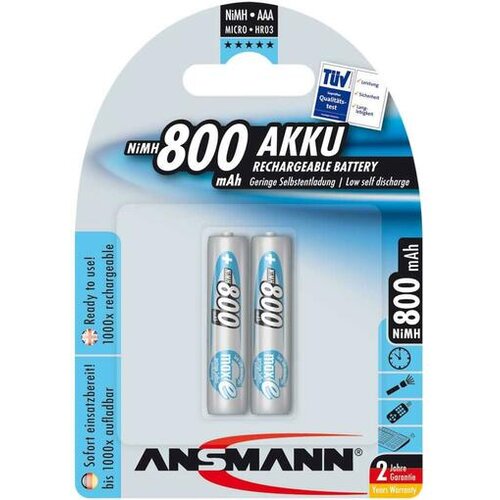 Ansmann 1x2 maxE NiMH rech. bat. Micro AAA 800 mAh german Slike