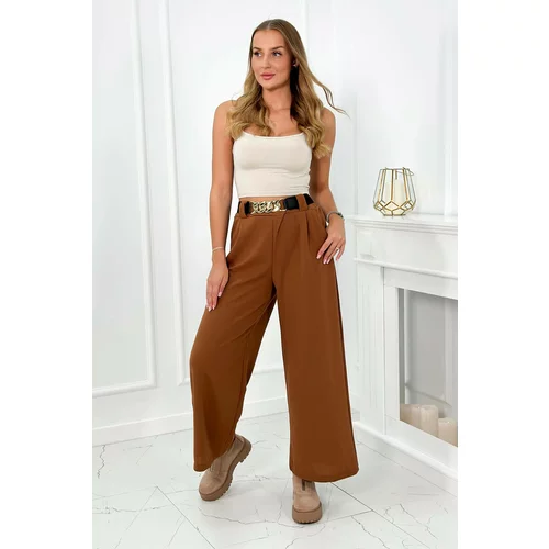 Kesi Viscose trousers with wide legs Camel