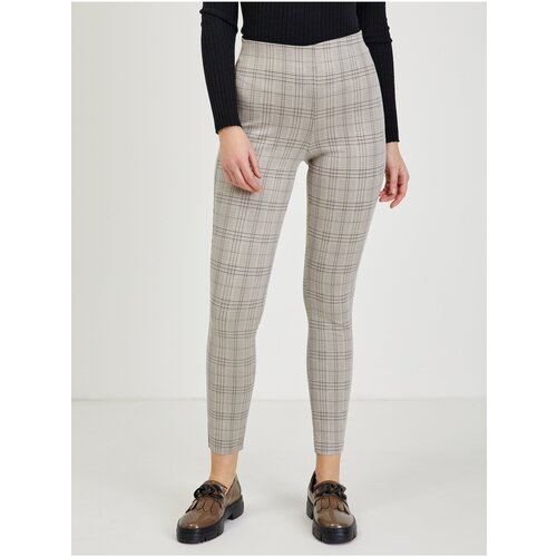 Orsay Beige ladies shortened checked trousers - Ladies Slike