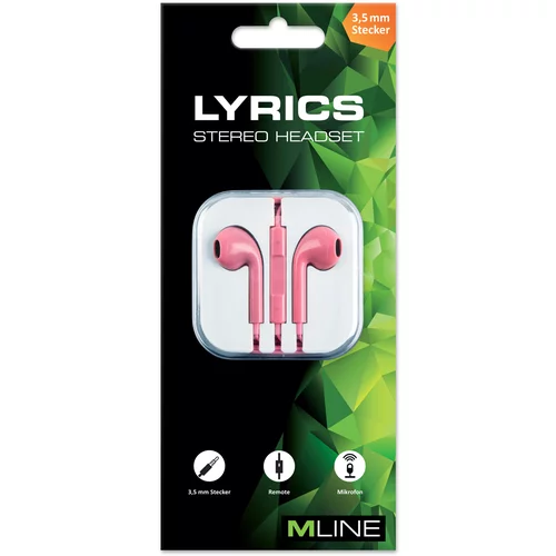M-LINE MLINE Stereo Pod Headset rosa 3,5 mm