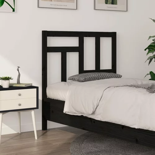  Uzglavlje za krevet crno 95,5 x 4 x 100 cm od masivne borovine