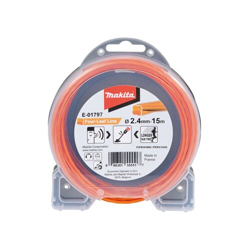Makita Tiha najlonska nitka oranžna, Premer: 2,4 mm, Dolžina: 15m, E-01797 Cene