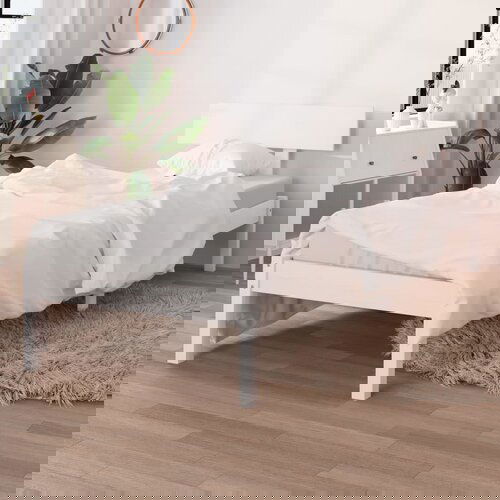 The Living Store Posteljni okvir bel iz trdne borovine 90x200 cm - Posteljni Okvir, (21525507) Slike