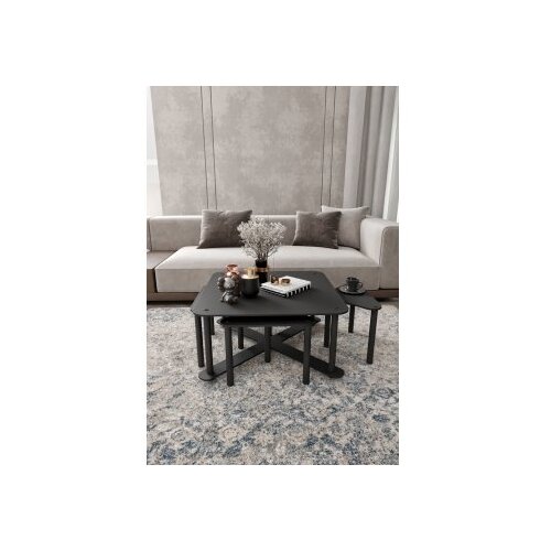 Hanah home set stolova za kafu pizza square black (282PTR1562) Slike