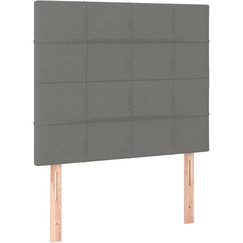 Maison Chic Posteljno vzglavje - Vzglavna omarica 2 kosa temno sivo 90x5x78/88 cm blago, (22077701) Slike