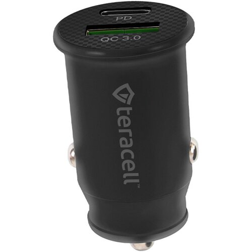 Teracell Evolution TC-10 Auto-punjač PD, 20W, USB, QC3.0, 15W, Lightning kabl, Crni Slike