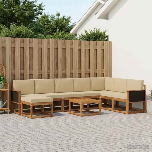 Set vanjskih sofa 9 kom. Prirodna i bež Poliester Cene