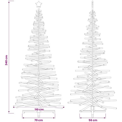  Drveno božićno drvce KOTKA 240 cm Masivna borovina Slike