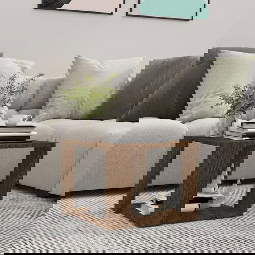 VidaXL Klubska mizica rjavi hrast 40x40x30 cm konstruiran les, (20624842) Slike