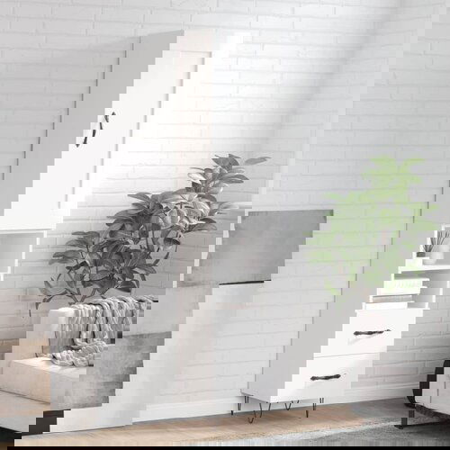 VidaXL Visoka komoda sjajna bijela 34 5x34x180 cm konstruirano drvo Slike