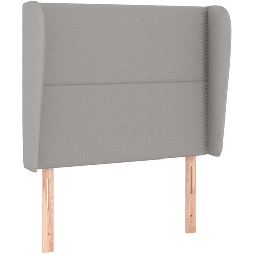 VidaXL Vzglavje z u&amp;scaron;esi svetlo sivo 103x23x118/128 cm blago, (20736533) Slike