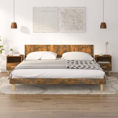 VidaXL Nočna omarica 2 kosa dimljeni hrast 40x35x47 cm Slike