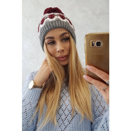 Kesi Women's cap Laila K283 dark gray+white+wine Cijene