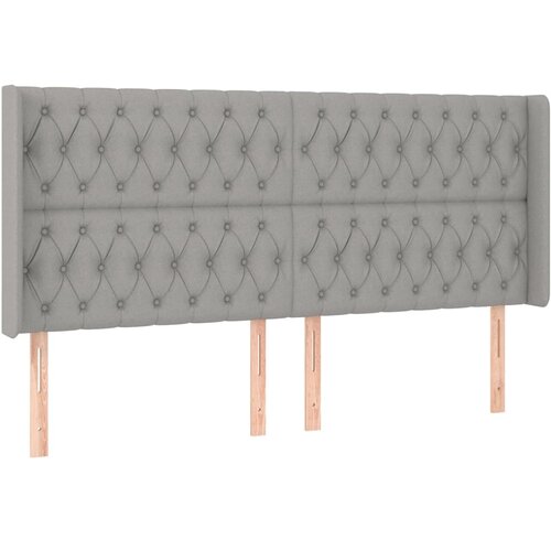  Uzglavlje s u&amp;scaron;ima svjetlosivo 183x16x118/128 cm od tkanine Slike