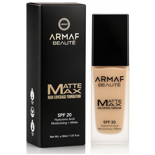Armaf Pudri & podlage Matte Max Foundation mit hoher Deckkraft SPF 20 - 09 Ta Kostanjeva Cene