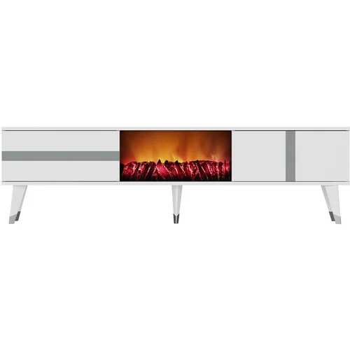 Hanah home Vania Fireplace - White, Silver TV omarica, (20870465)