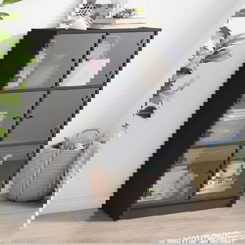 VidaXL Visoka omara z vrati črna 68x37x109 cm inženirski les Slike