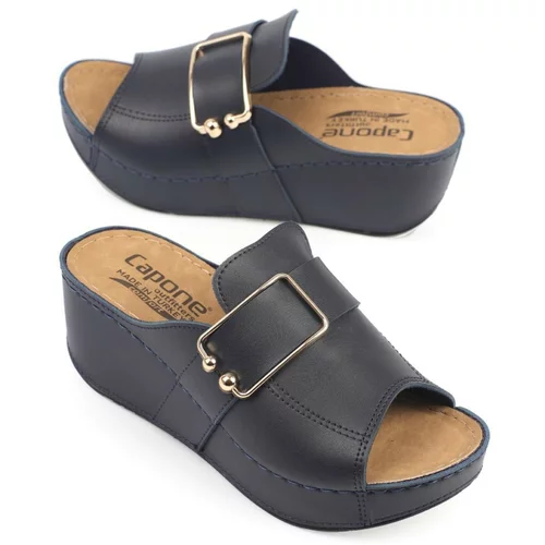 Capone Outfitters Mules - Dark blue - Wedge