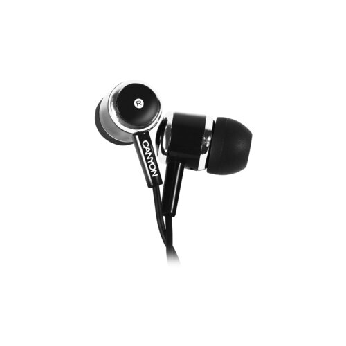 Canyon epm- 01 stereo earphones with microphone, black, cable length 1.2m, 23*9*10.5mm,0.013kg Cene