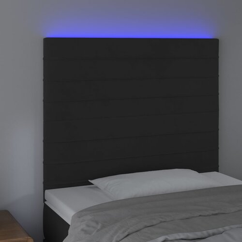  LED uzglavlje crno 90x5x118/128 cm bar&amp;scaron;unasto Slike