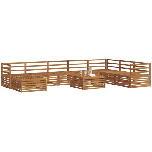  Set vanjskih sofa 9 kom. Prirodna Čvrsto drvo akacije 79 x 79 x 37 cm Slike