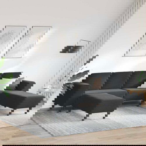 vidaXL Kavčna garnitura Črna Žamet Cene