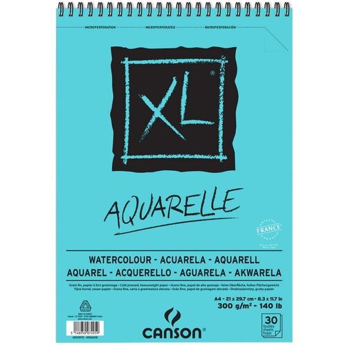Canson Skicirka spirala XL Watercolour A4 300 g, 30 listna, Cold Pressed, (22005367) Cene