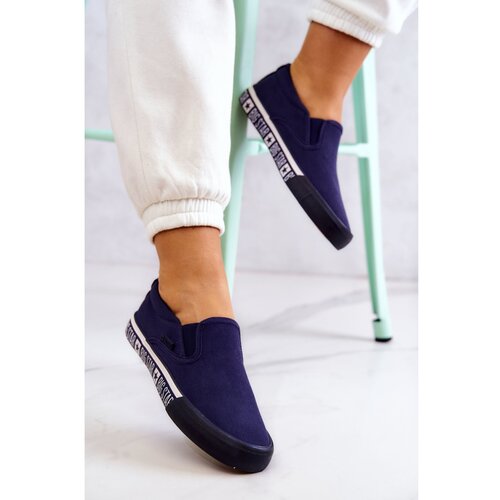 Kesi ženske mokasine Slip-on Big Star HH274011 Navy blue Slike