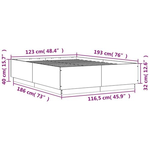 VidaXL Okvir kreveta boja betona 120x190 cm od konstruiranog drva Slike