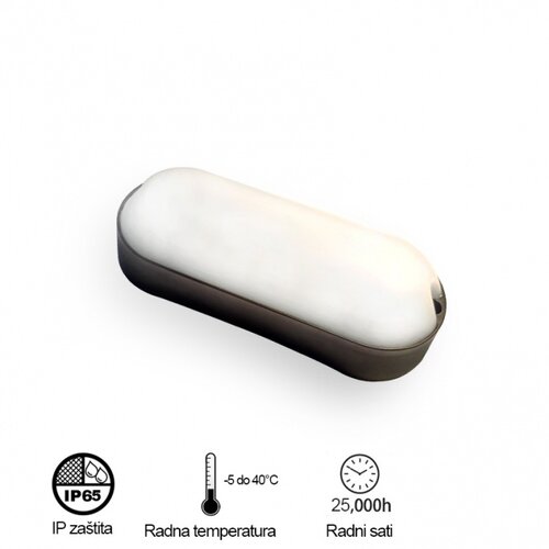  Led svetiljka BL1 elipsa 12W 4000K IP65 crna Slike