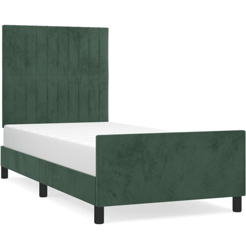 VidaXL Posteljni okvir z vzglavjem temno zelen 80x200 cm žamet, (20907316) Slike